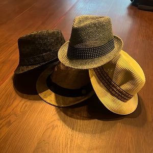 Collection of Straw Fedoras - 4 Pieces